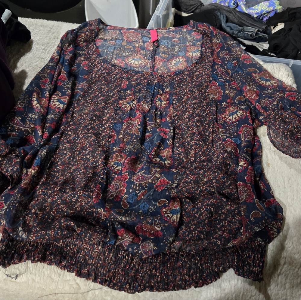 Floral Paisley Peasant Top